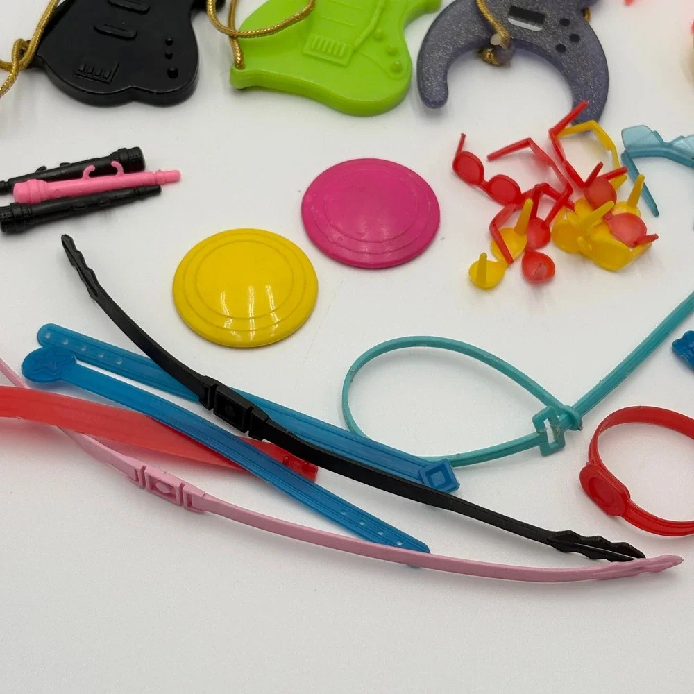 Vintage Mattel Barbie Doll Accessory Lot 80s 90s Guitars Sunglasses Visors Belts